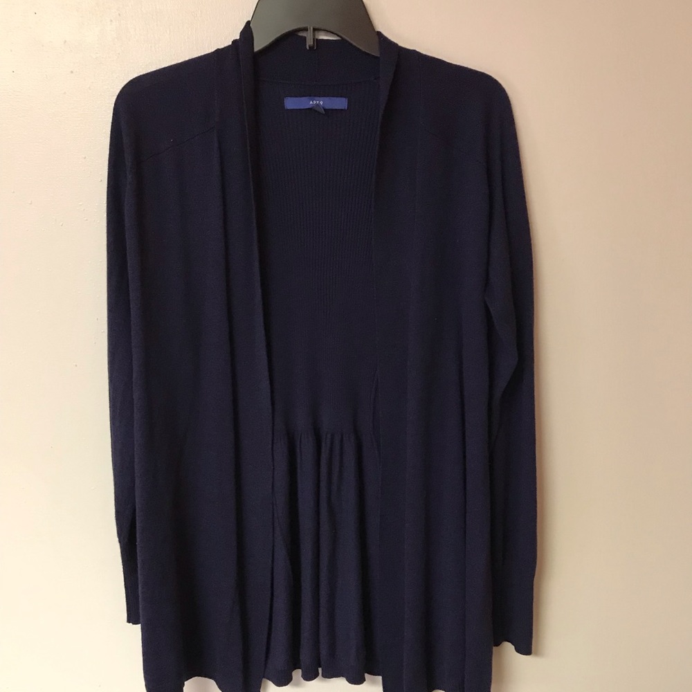 Navy sweater with gathered detail